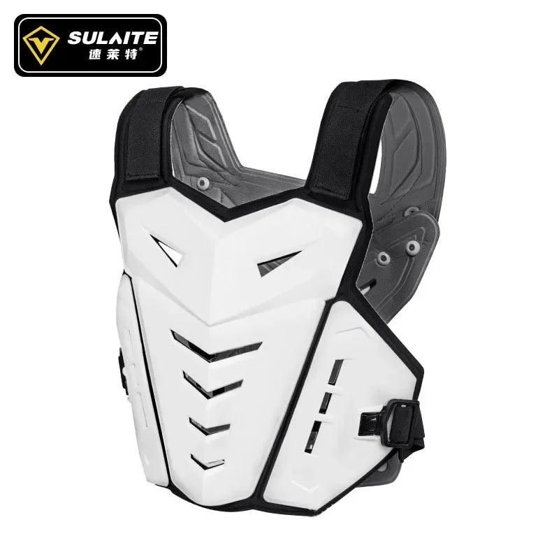 Motocross Body Armor Motorcycle Jacket Motocross Moto Vest Back Chest Protector Off-Road Dirt Bike Protective Gear Ivory