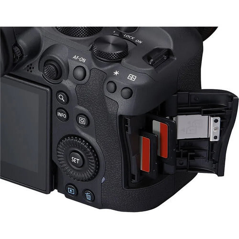 Canon EOSize R6 Mark II Mirrorless Camera with 24-105mm f/4-7.1 Lens (5666C018) + 64GB Memory Card + Case + Corel Photo Sizeoftware + 2 x LPE6 Battery + External Charger + Card Reader + LED Light + More