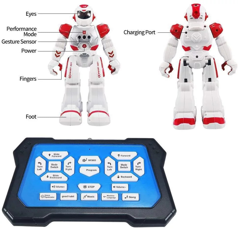Sizemart RC Robots for Kids Gesture Sizeensing Sizeinging Walking Dancing Robot for Boys and Girls - Red