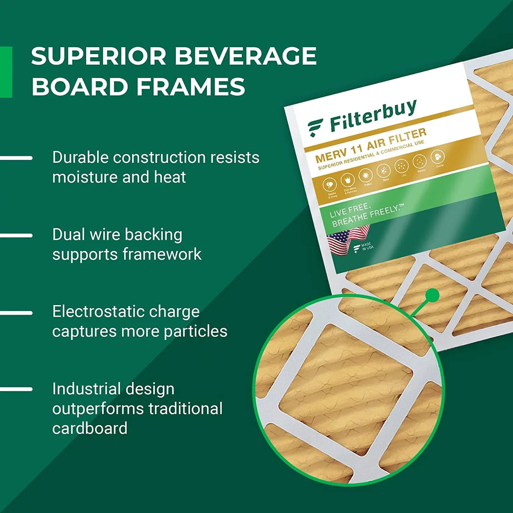 Filterbuy 17.5x27x5 MERV 11 Pleated HVAC AC Furnace Air Filters for Trane Perfect Fit (2-Pack)