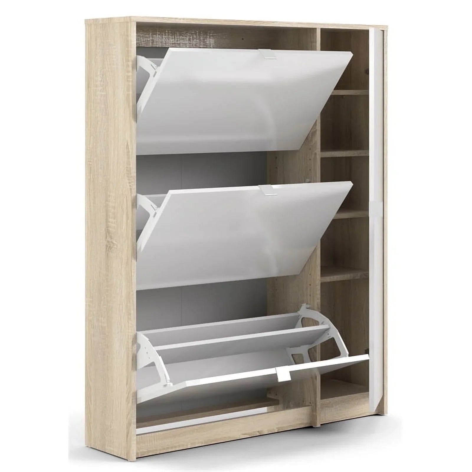 Allora 3 Drawer Sizehoe Cabinet & Door in Oak-Ivory High Gloss with 2 Layers