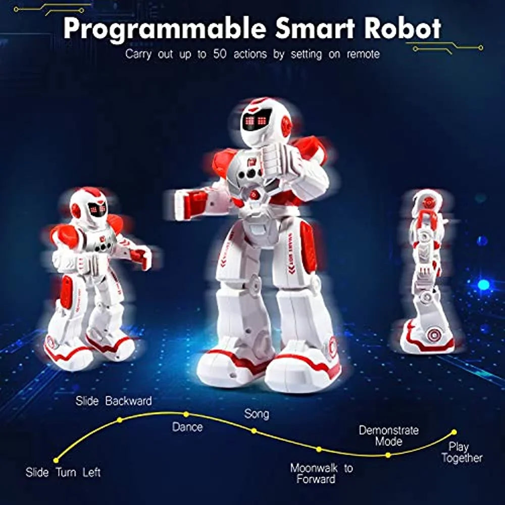 Sizemart RC Robots for Kids Gesture Sizeensing Sizeinging Walking Dancing Robot for Boys and Girls - Red