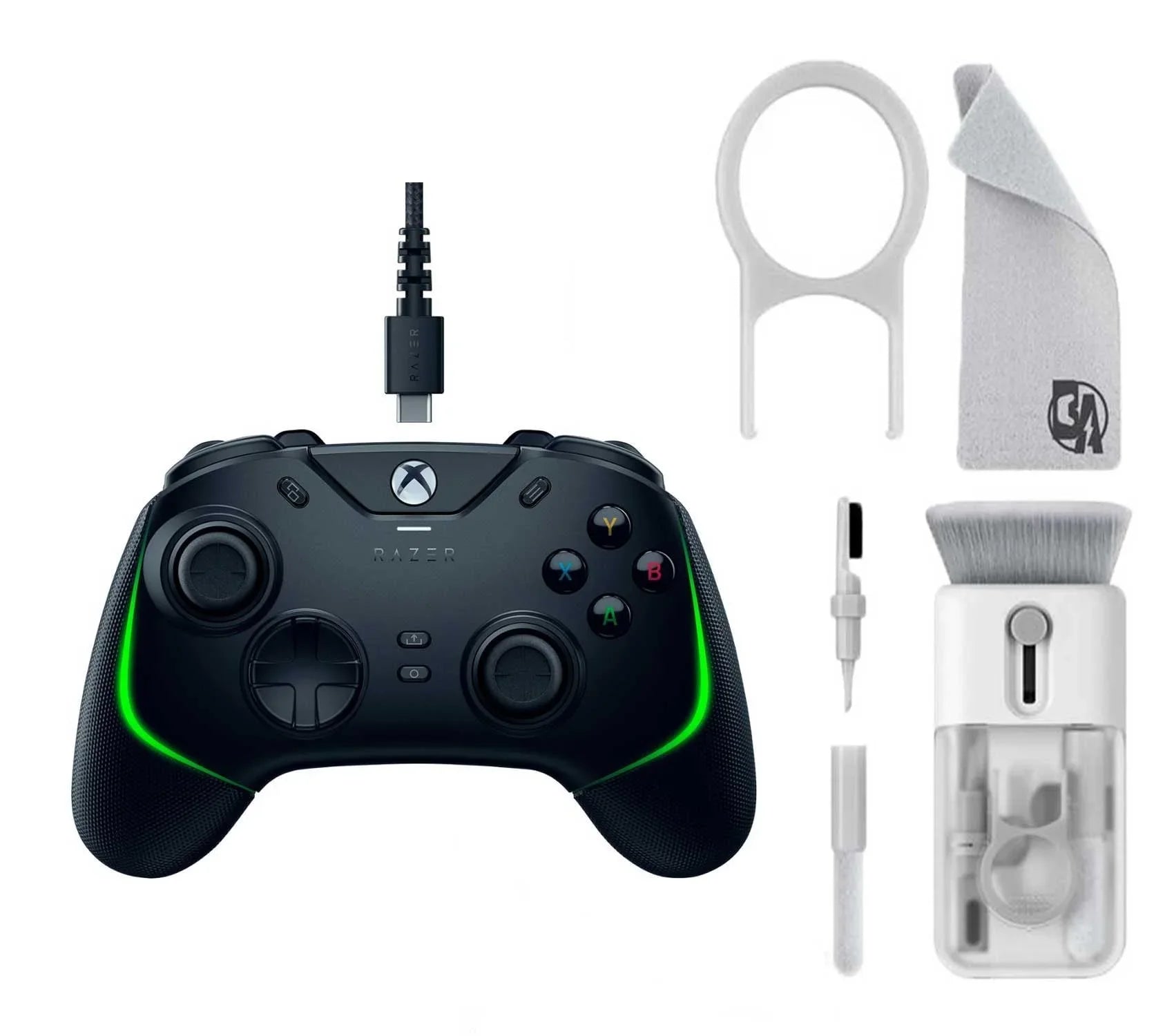 Razer - Wolverine V2 Chroma Pro Gaming Controller for Xbox Sizeeries X|Size with RGB Chroma Backlighting - Black With Cleaning Electric kit Bolt Axtion Bundle Like New