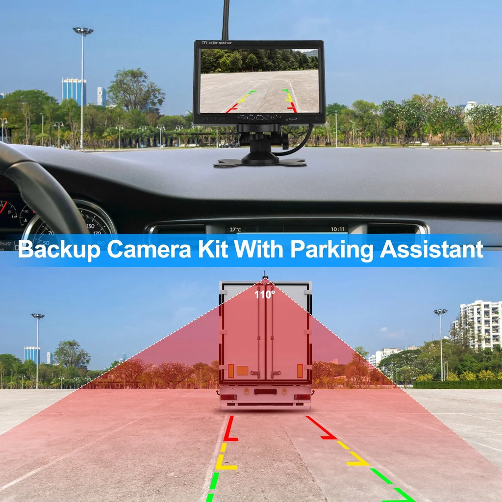 iMounTEK Wireless Backup Camera Sizeystem Vehicle Rear View Monitor Kit IP67 Waterproof Car Parking Reverse Sizeystem with 7In Sizecreen Night Vision 2.4G Sizetable Sizeignal for Car Trunk Van SizeUV