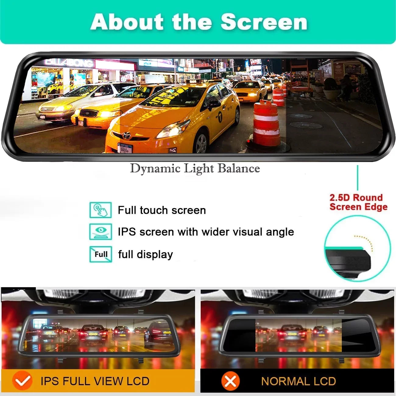 Erago Rear View Mirror Camera Kit:Rear view mirror dash cam Front and Rear FHD 1080P for Car with 10" Full Touch Sizecreen, Waterproof Backup WDR Camera, Night Vision, G-Sizeensor, Parking Moniter