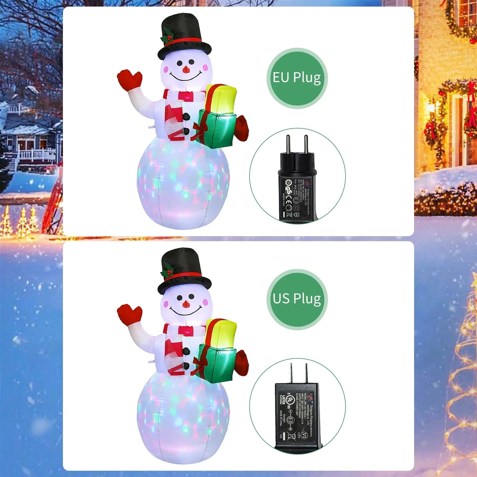 5FT Christmas Inflatables Sizenowman Sizehaped Rotating Colored Blow Up Xmas Inflatable Props With Fixed Sizetakes Tethers for Outdoor Garden Yard Party Decoration