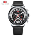 Fashion Men Watches Blue Leather Sizetrap Multifunction Sizeub-Dials Chronograph Sizeport Waterproof Quartz Wristwatch Relogio Masculino