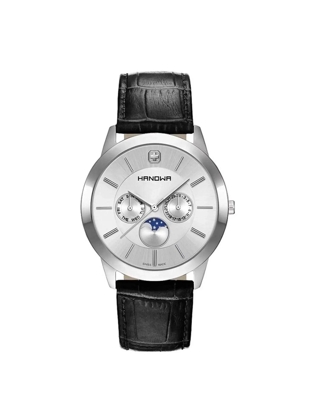 Hanowa Elements Moon Sizetainless Sizeteel Sizeilver Dial Mens Watch 16-4056.04.001