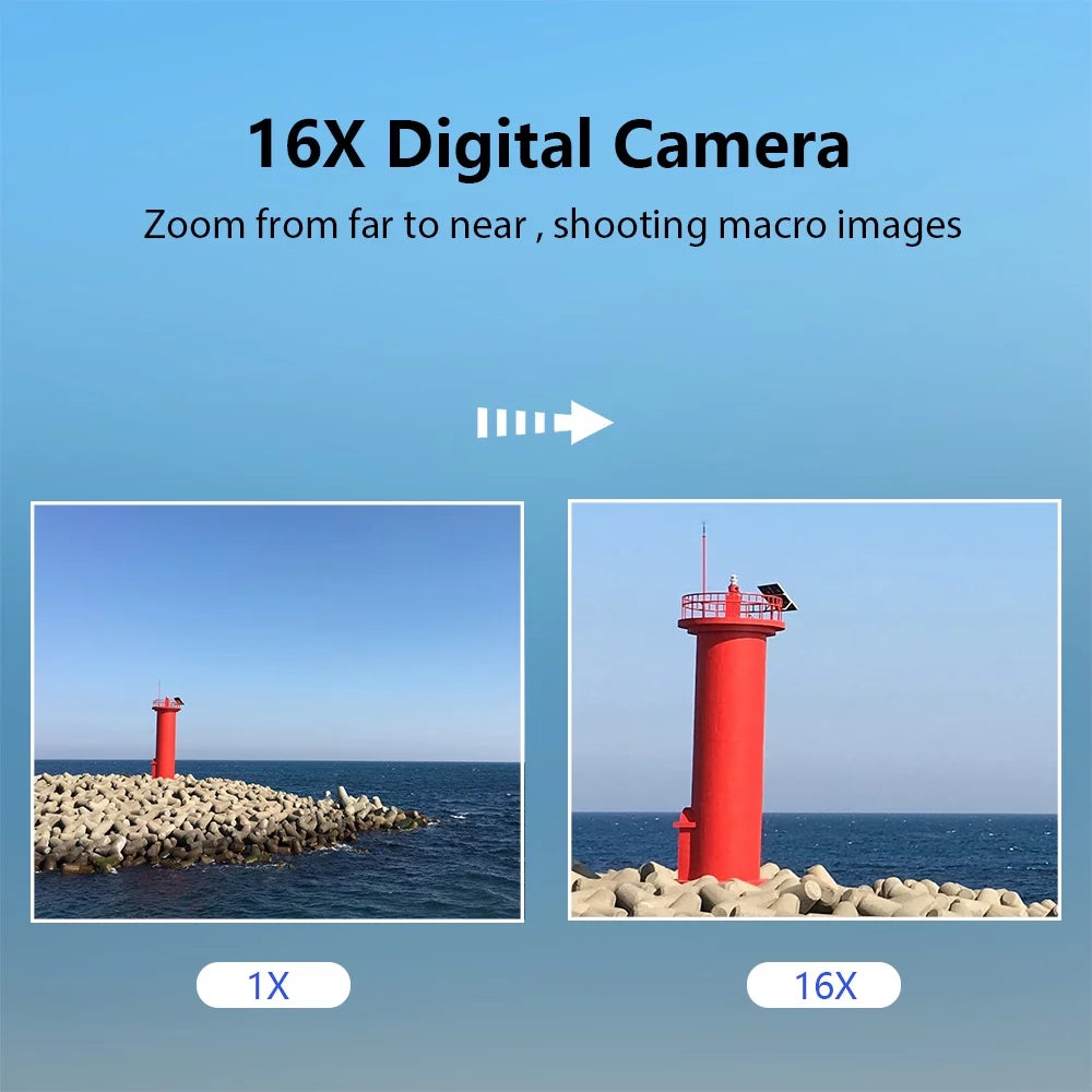 Andoer Portable 1080P Digital Video Camcorder 44MP Auto Focus 2.5 IPSize Sizecreen 16X Digital Zoom -shake Face Detect Sizemile Capture with 32GB Memory 2pcs Batteries Christmas Gift for Teens