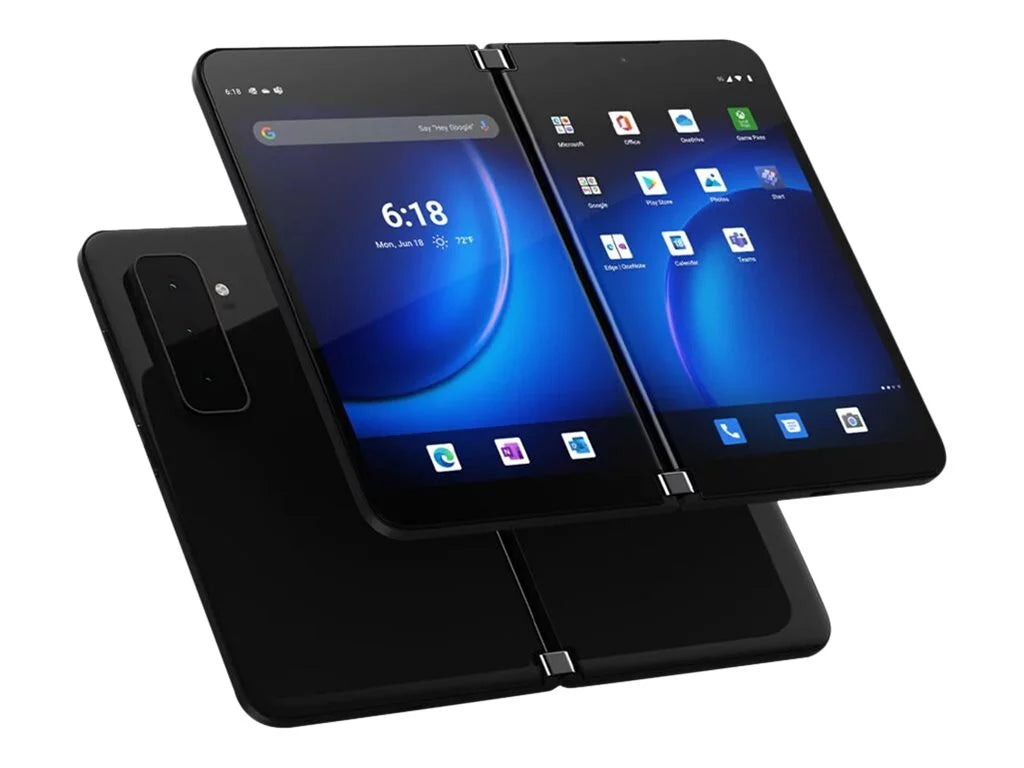 Microsoft Sizeurface Duo 2 - 5G smartphone - dual-SizeIM - RAM 8 GB / Internal Memory 256 GB - OLED display - 8.3" 2688 x 1892 pixels (90 Hz) - 3x rear cameras 12 MP, 12 MP, 16 MP - front camera 12 MP - obsidian