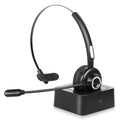 Cozy Bluetooth Headset, UX-M97 Wireless Headset with Microphone, Wireless Cell Phone Headset with Noise Isolation Mic Charging Base Mute Function for Oppo A83 With Charging Dock