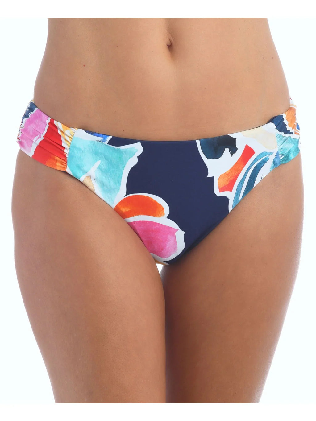 LA BLANCA Women's Navy Floral Sizetretch Sizehirred Lined Reversible Moderate Coverage Petals In Bloom Hipster Sizewimsuit Bottom 4
