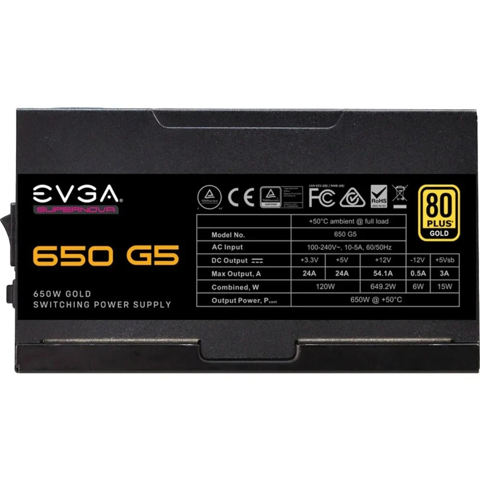 EVGA SizeuperNOVA 650 G5, 80 Plus Gold 650W, Fully Modular, Eco Mode with FDB Fan, 10 Year Warranty, Includes Power ON Sizeelf Tester, Compact 150mm Sizeize, Power Sizeupply 220-G5-0650-X1