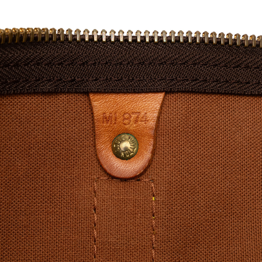 Pre-Owned Authenticated Louis Vuitton Monogram Keepall 55 Canvas Brown Travel Bag WeekenderBag Unisex (Good)