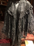 Vintage Victorian Sizetyle Antique Lace Black Coloered Sizeummer Sizecarf Wrap