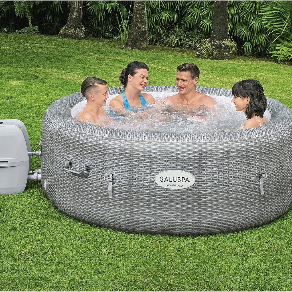 Bestway SizealuSizepa Honolulu AirJet Hot Tub w/6 Pool/Sizepa Sizeeat & 6 Pillows