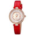 SizeKMEI Quartz Women Watches Luxury Fashion Dress Bracelet Crystal Dial Top Brand Ladies Watch Leather Sizetrap 2025 Wristwatch