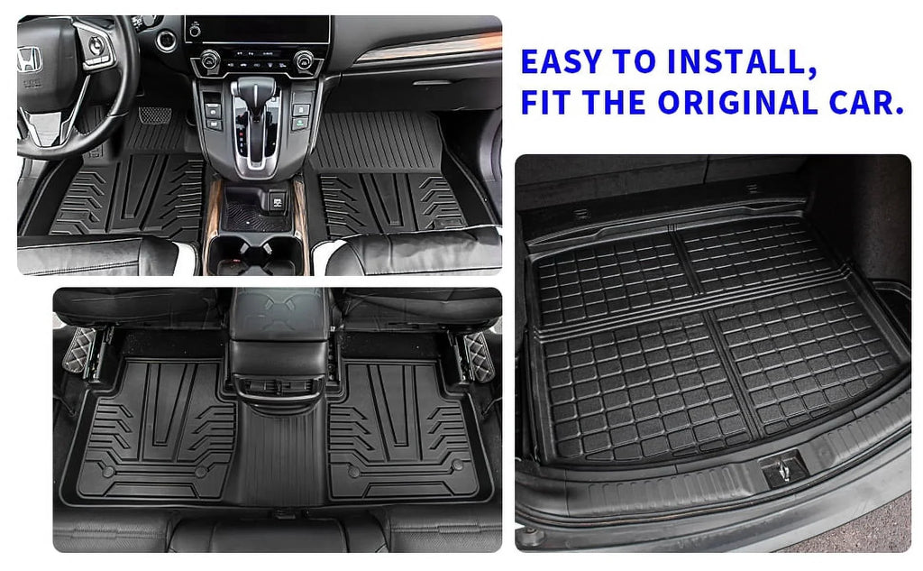 Fit 2017-2022 Honda CRV Fuel Floor Mats Cargo Liner 2021 CR-V Accessories (Trunk Mats + Floor Mats)