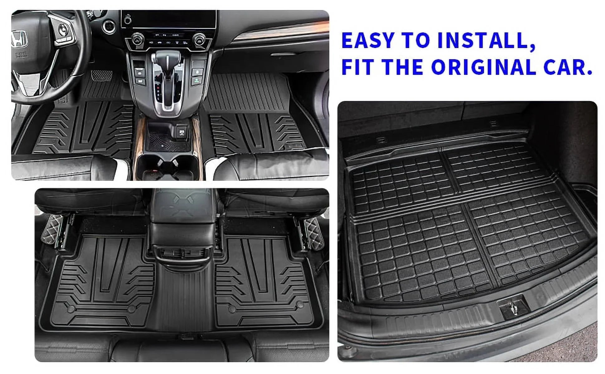Fit 2017-2022 Honda CRV Fuel Floor Mats Cargo Liner 2021 CR-V Accessories (Trunk Mats + Floor Mats)