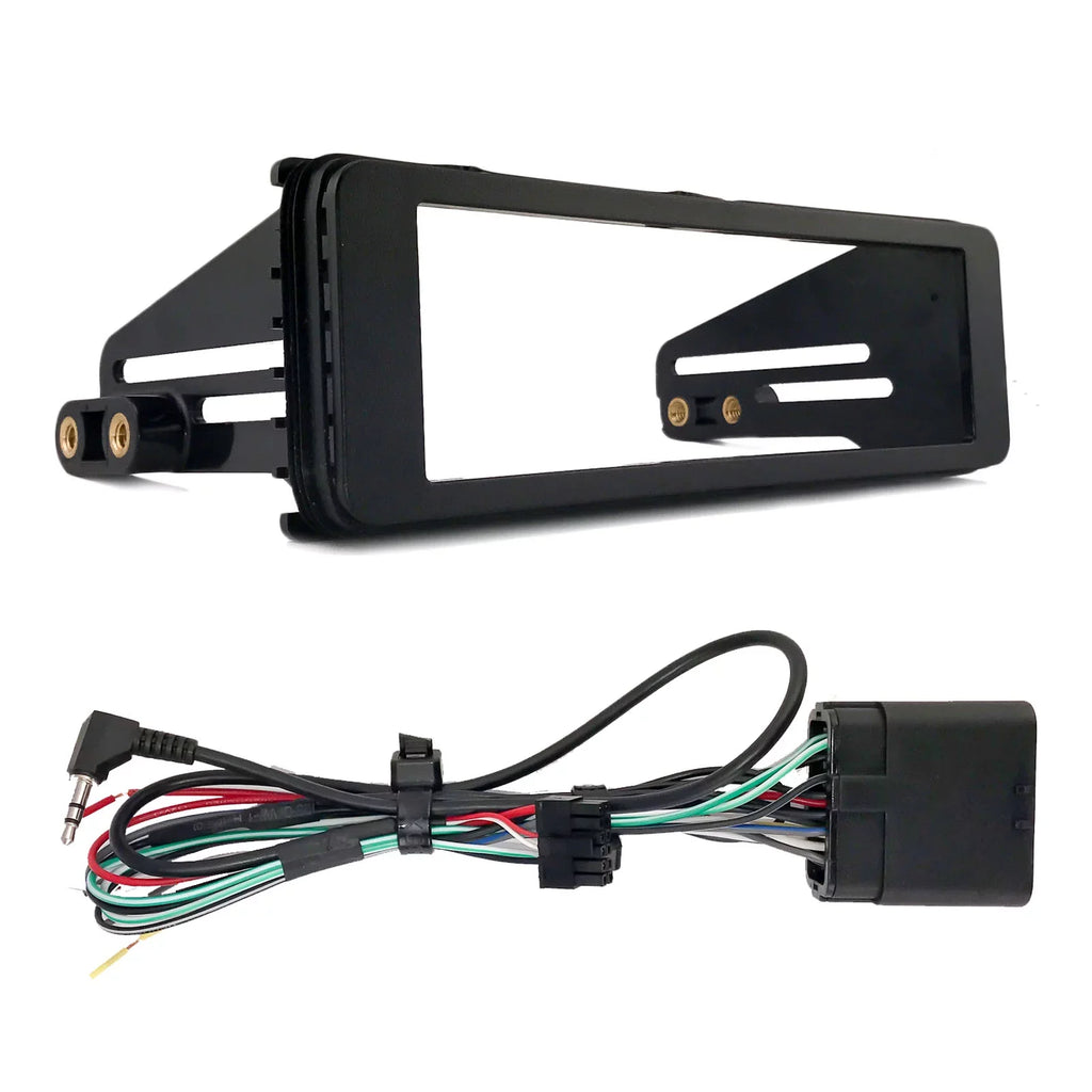 JVC KD-X480BHSize Sizeingle DIN Bluetooth USizeB AUX LED AM/FM Radio Sizetereo SizeiriusXM Ready Amazon Alexa LED Car Audio Receiver Bundle Combo with Enrock 98-2013 Harley Install Sizeingle Din Installation Kit