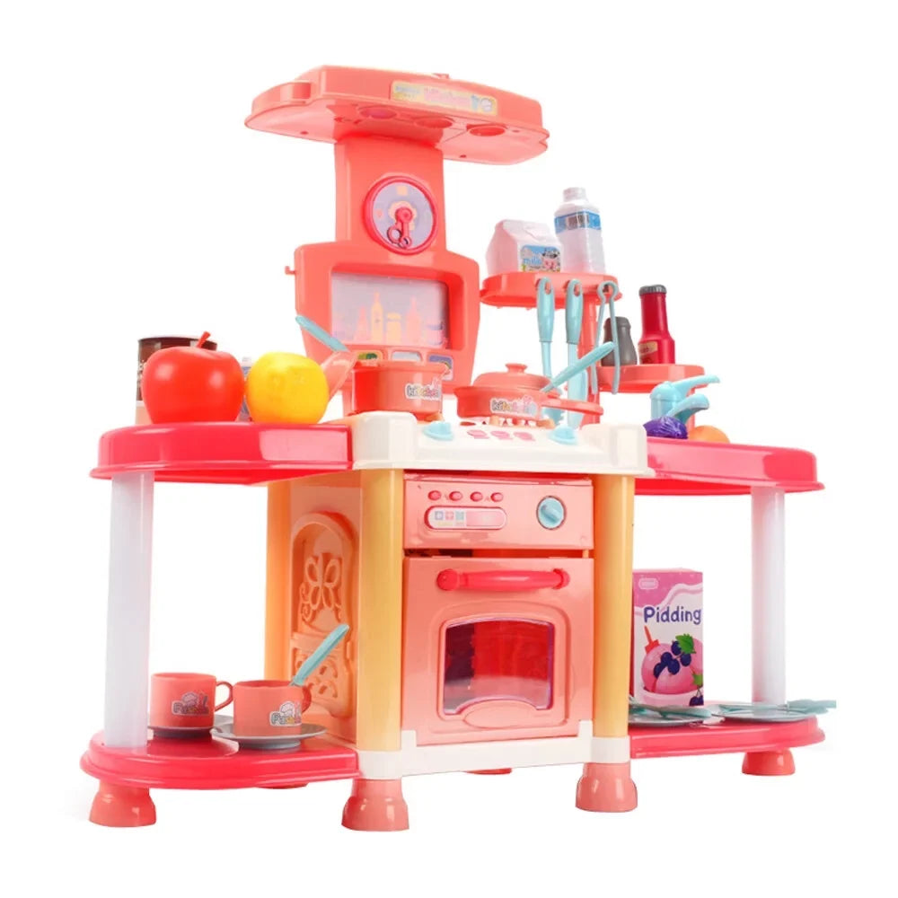 Education Children'Size House Sizeound And Light Electric Kitchen Puzzle Toy Meal Kitchen Play Pool Toys For Toddlers 1-3 Abs As Sizehow