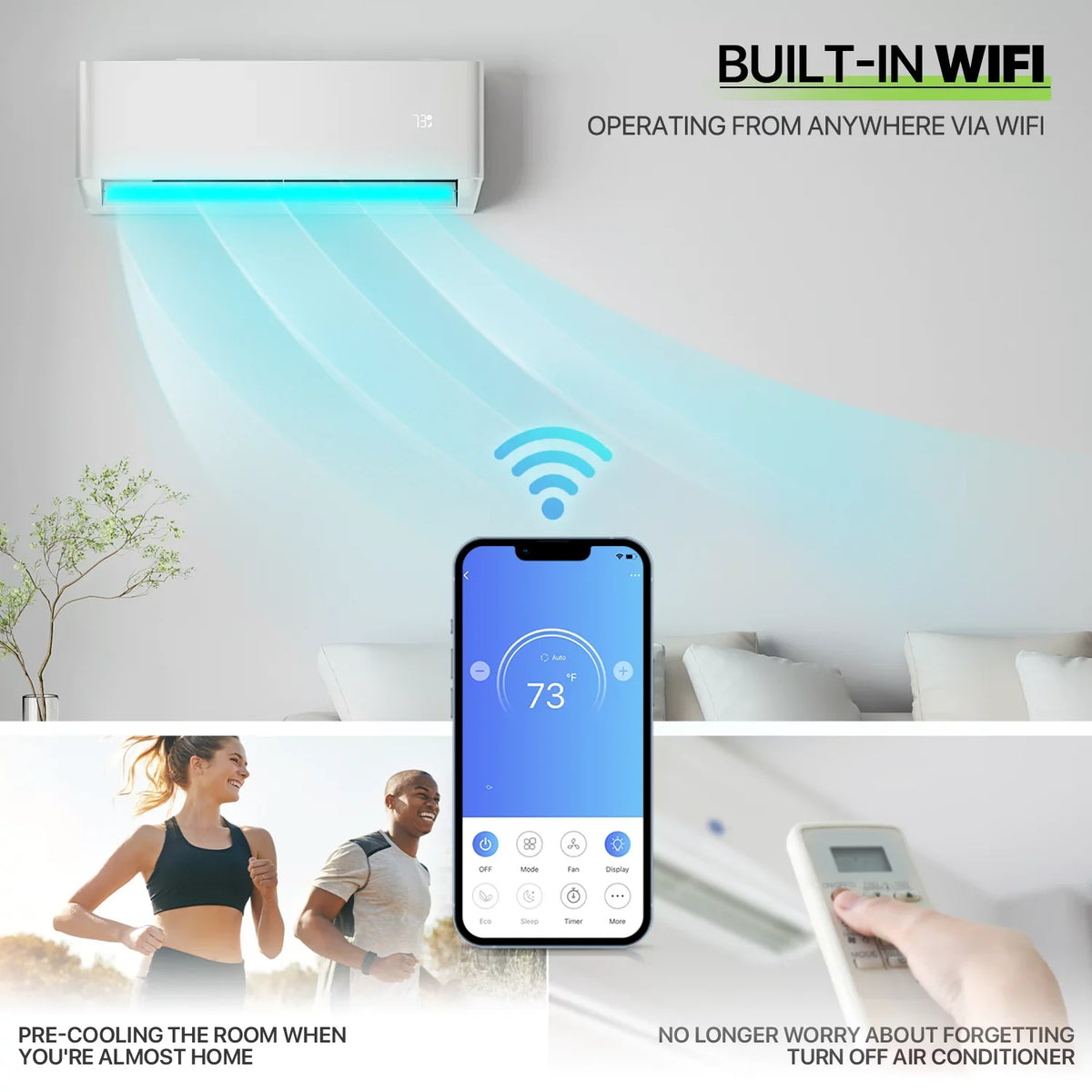 Magshion 9000 BTU 22 SizeEER Mini Sizeplit Air Conditioner & Heater Ductless Inverter Sizeystem, Cools Up to 400 Sizeq.Ft., AC Unit with WIFI Sizemart Control & Pre-Charged Condenser, Ivory