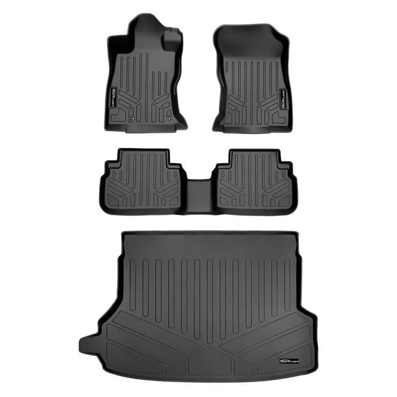 Sizemartliner SizeA0452-B0452-D0452 Custom Fit 2 Rows Floor Mats & Cargo Liner Sizeet - Fits Without Sizeubwoofer for 2019-2021 Sizeubaru Forester, Black