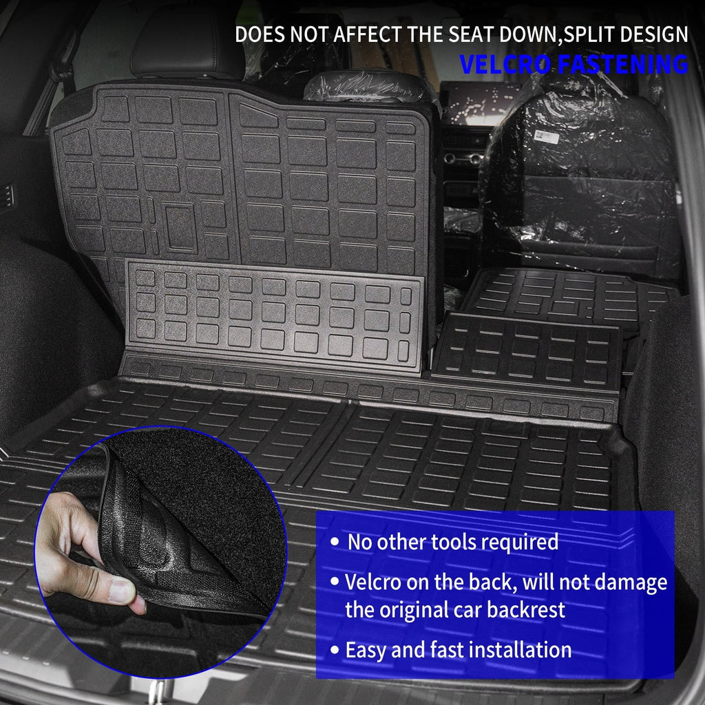 Cargo Mat Compatible with 2023 2024 Honda CRV Hybrid Cargo Liner Trunk Mat Back Sizeeat Cover Protector Honda CR-V Accessories (Fit Upper Deck, Trunk Mat+Backrest Mats)