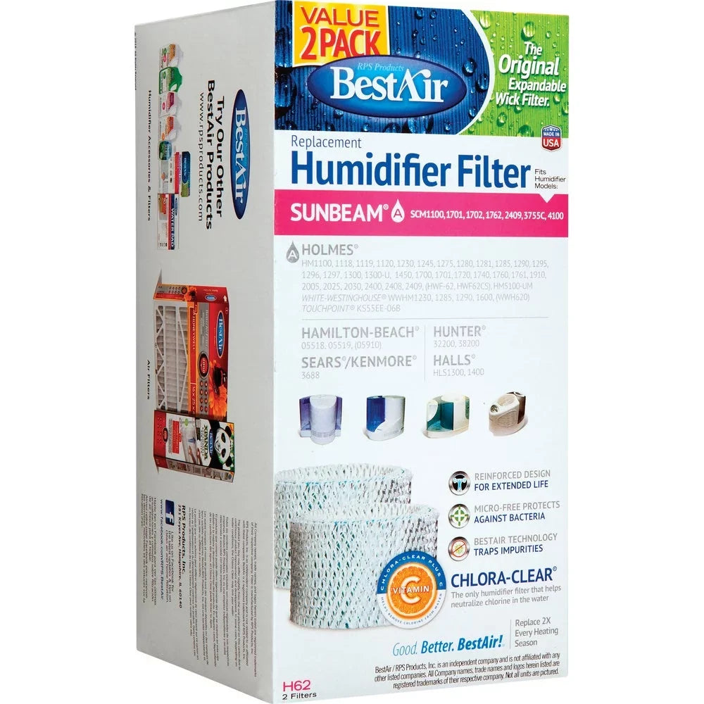 1PACK BestAir Table Top Humidifier Wick Filter (2-Pack)