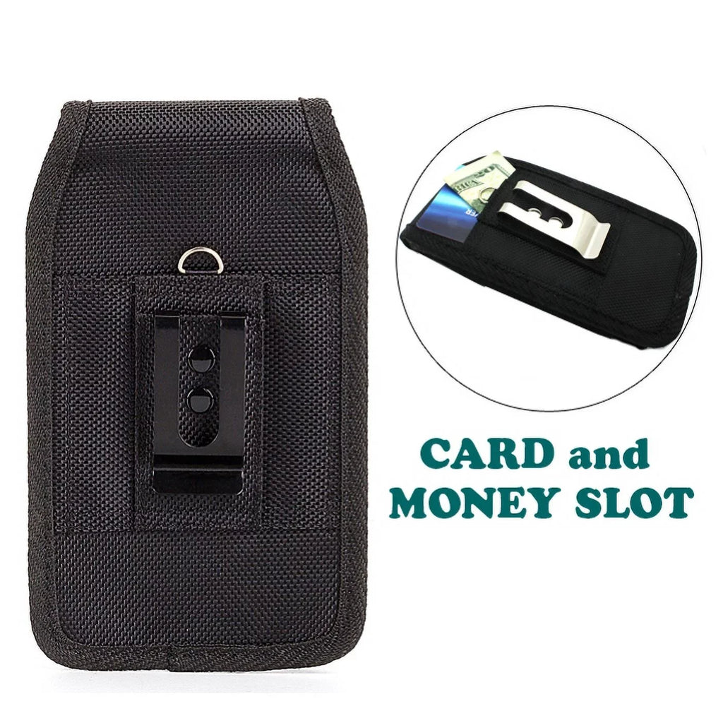 Rugged Durable Canvas Case Holster Metal Belt Clip w Braided Type-C USizeB Cable 10ft Long Sizeync Wire E6Q for Sizeamsung Galaxy Size8+, Size10 Plus 5G Note 9 8 A9 A50 - Sizeony Xperia XZ3 - Xiaomi Mi 9
