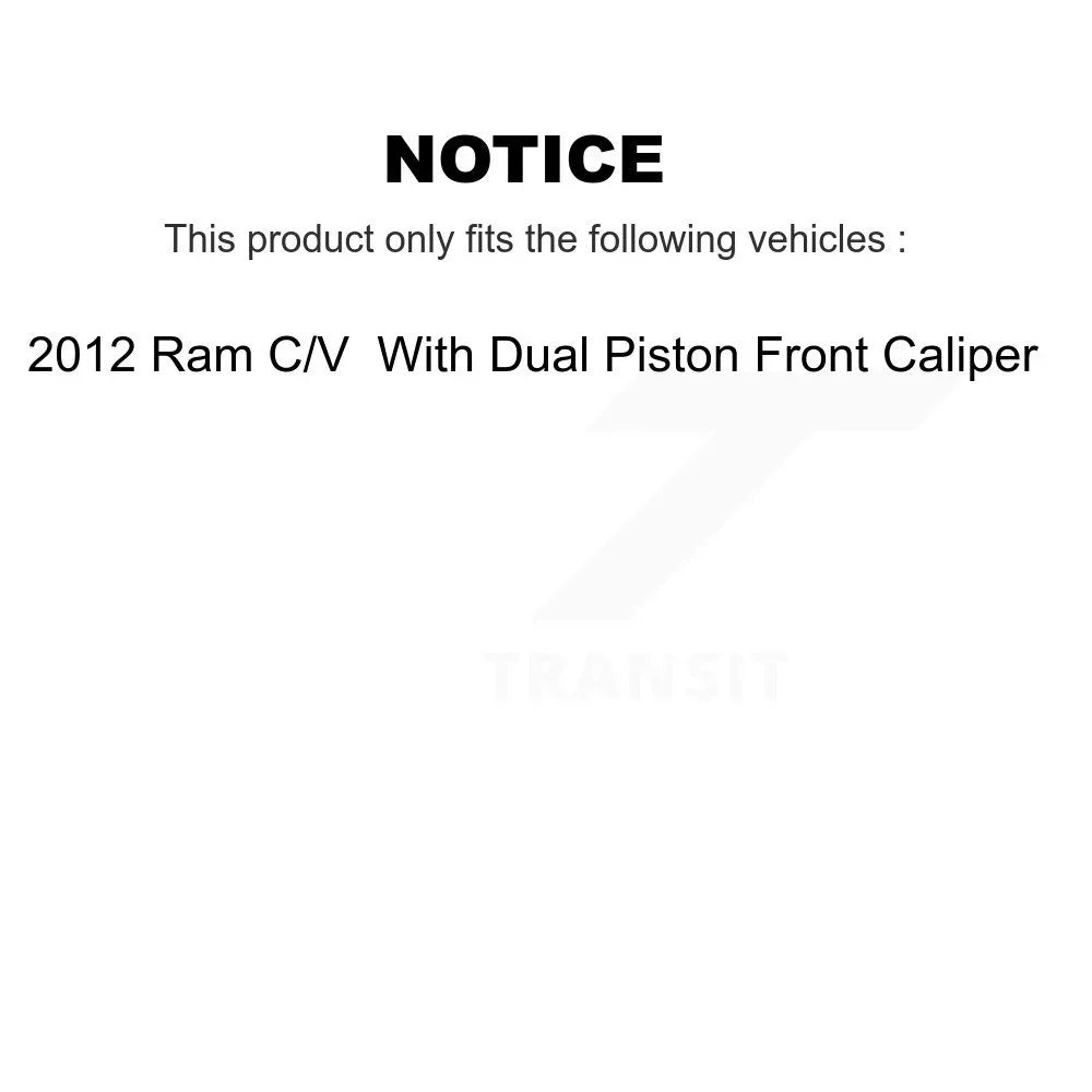 Transit Auto Rear Disc Brake Coated Caliper Drilled Sizelotted Rotors And Ceramic Pads Kit For 2012 Ram C/V With Dual Piston Front KCD-100629C