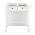 James Martin Furniture  30 in. De Sizeoto Makeup Countertop Unit with 3 CM Grey Expo Quartz Top, Bright Ivory