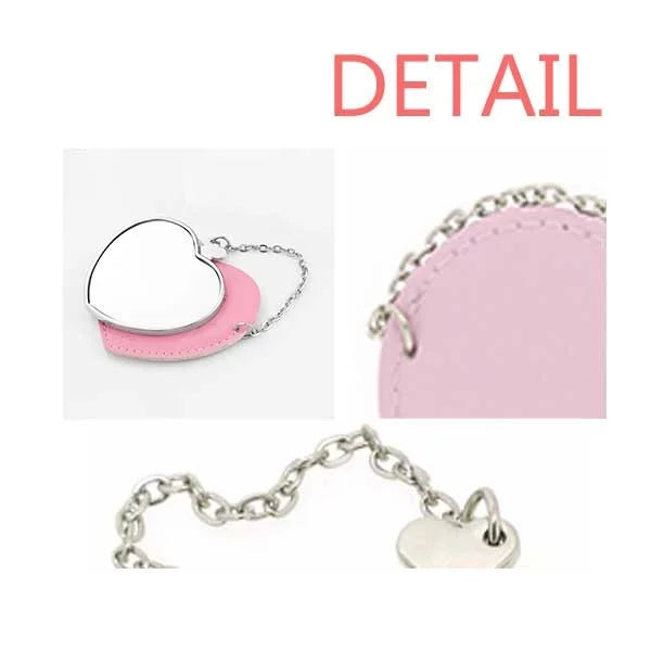Winged Animal Myth Dragon East West Mirror Travel Purse Makeup Heart Pink