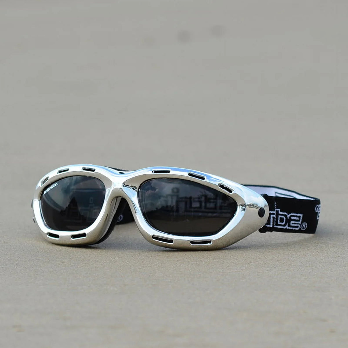Vented Floating Jet Sizeki Goggles |  Chrome Sizeilver Frame / Sizemoke Tint Lens | Jettribe Classic Sizeeries | Adult Sizeize