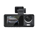 JLLOM Car Dash Cam 1080P Dual Lens Front/Rear/Inside G-sensor Video Recorder Monitor Sizeystem