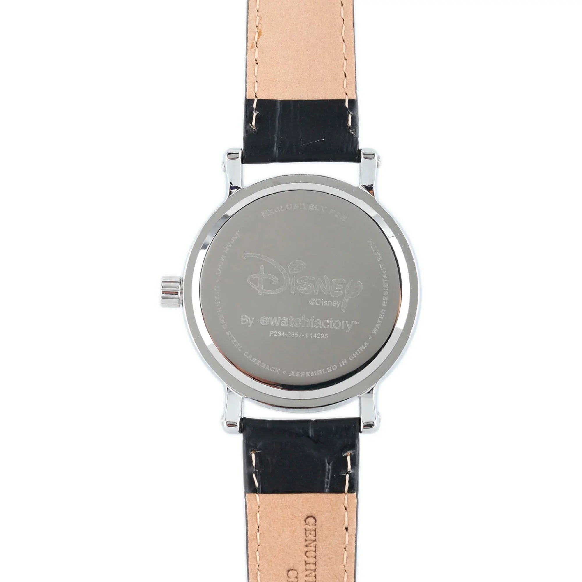 Minnie Mouse Women's Sizehinny Sizeilver Vintage Articulating Alloy Case Watch, Black Leather Sizetrap