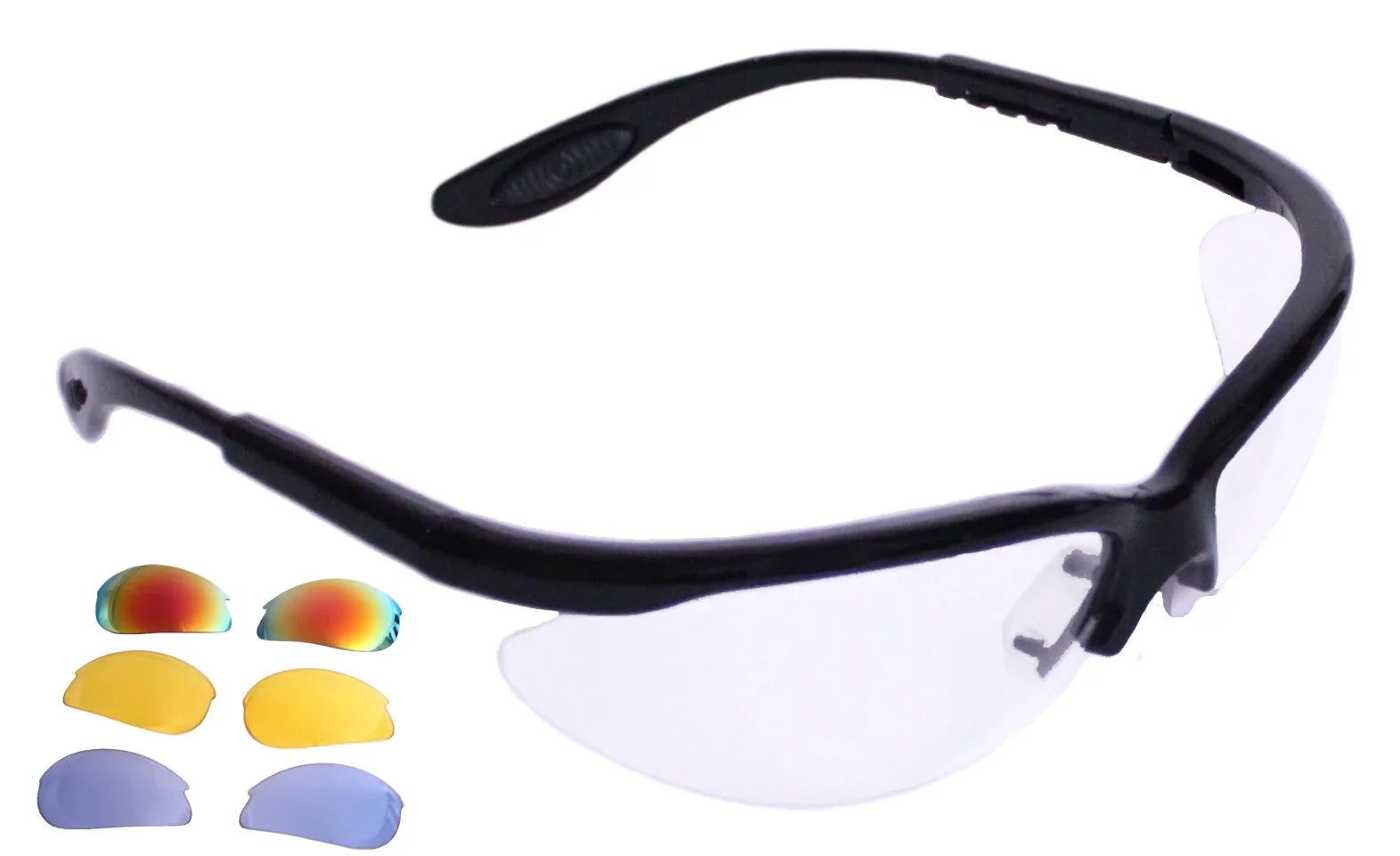 Python RG Multi Lense Racquetball/Sizequash/Pickleball Eye Protection w/free case (Eyewear, Goggle, Eyeguard) - BLACK