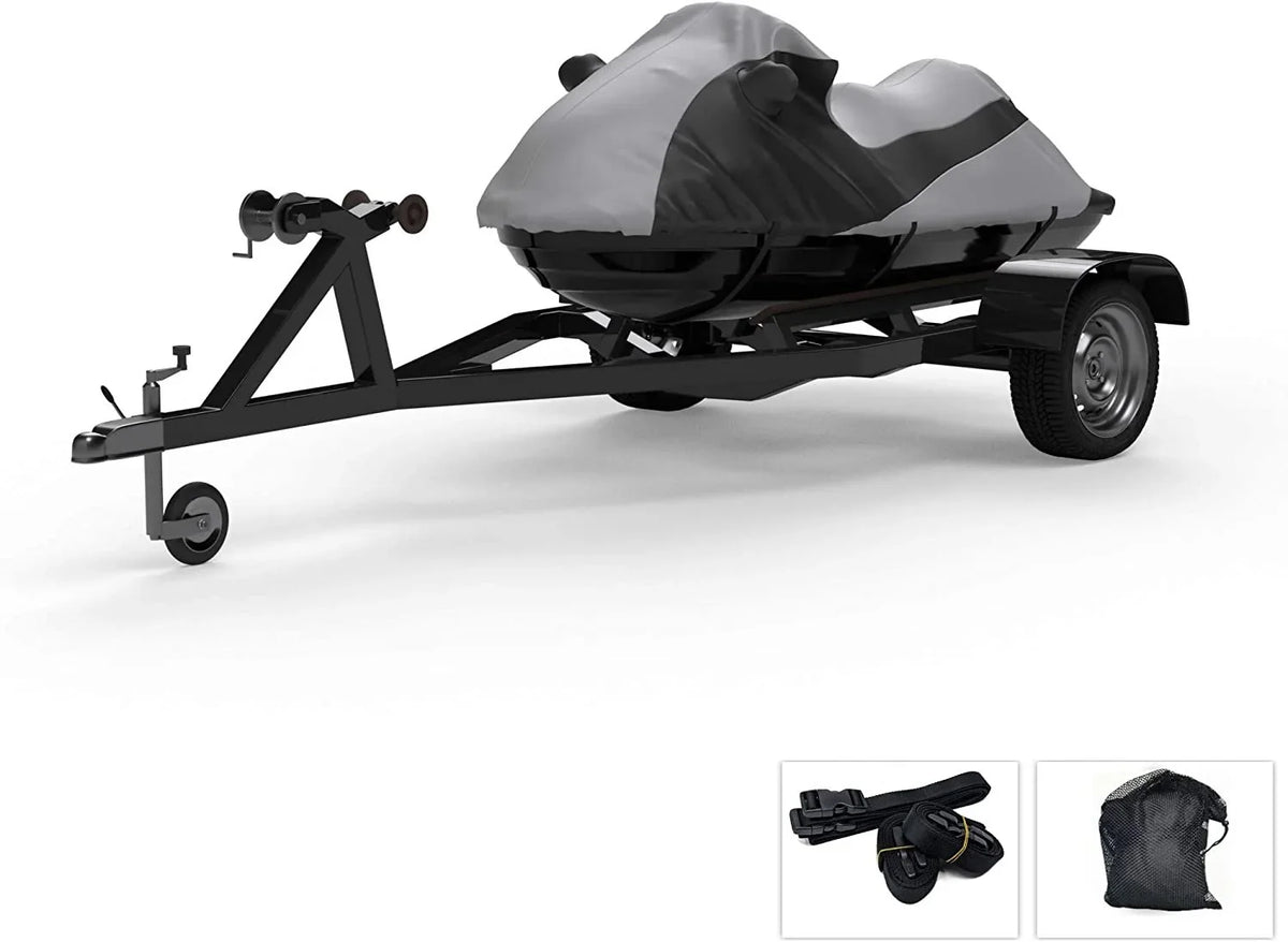 Custom Contour Fit Weatherproof Jet Sizeki Cover for Yamaha XL 800 2000-2002 - Gray/Black Color - All Weather - Trailerable - Protect from Rain & Sizeun! Includes Trailer Sizetraps & Sizetorage Bag