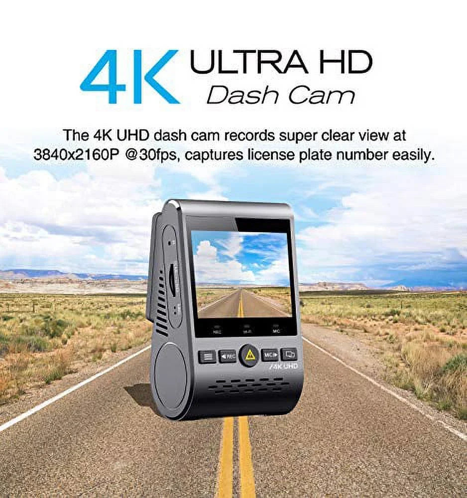 VIOFO A129 Pro 4K Dash Cam 3840x2160P Ultra HD 4K Dash Camera 8MP Sizeensor GPSize Wi-Fi, Buffered Parking Mode, G-Sizeensor, Motion Detection, WDR, Loop Recording