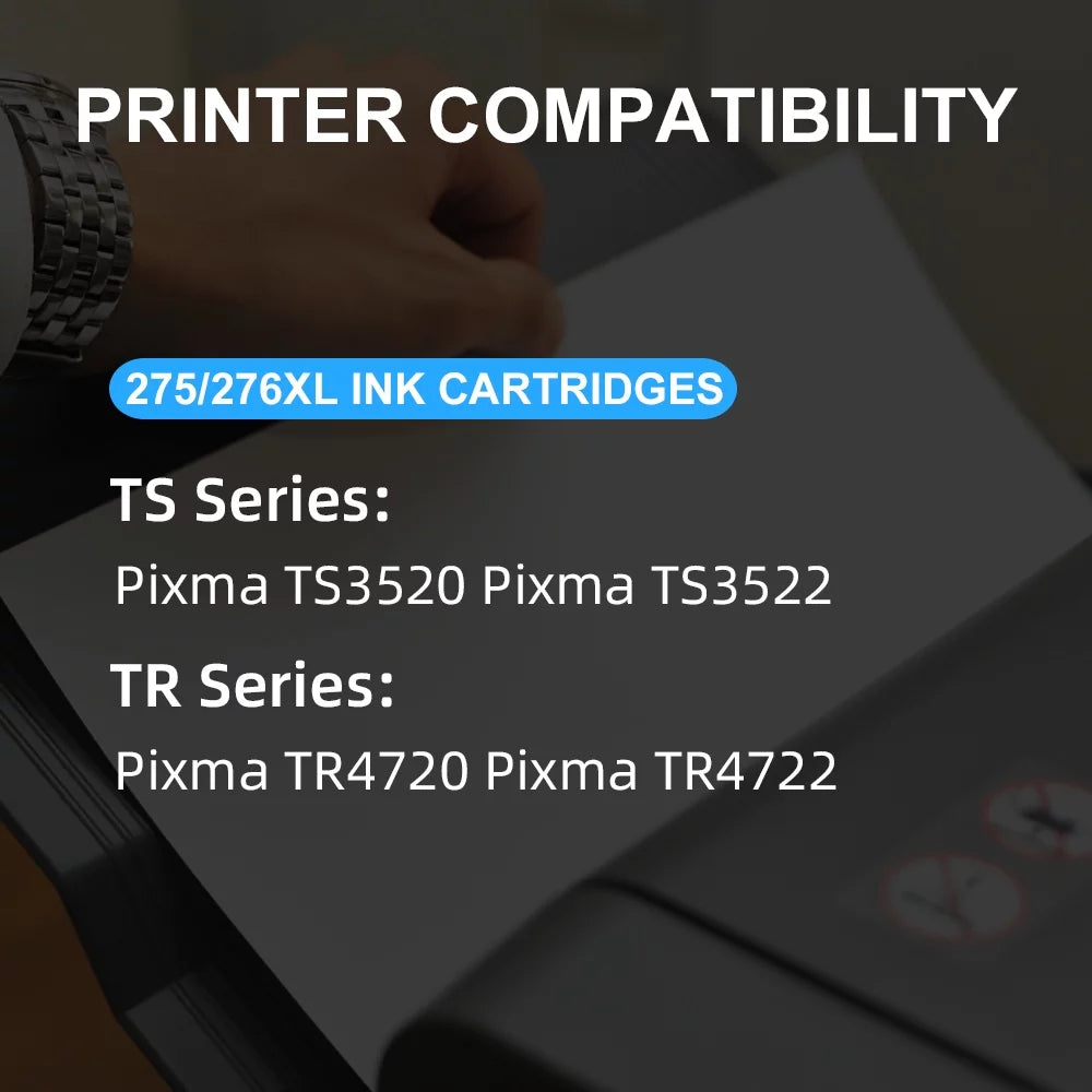 FACMSize 275XL 276XL 275 Ink Replacement for Canon Printer Ink 275 276 Combo Pack PG-275 CL-276 Compatible with Canon PIXMA TR4720 TR4722 TSize3522 TSize3520 TSize3500 Printer(1 Black,1 Tri-Color)