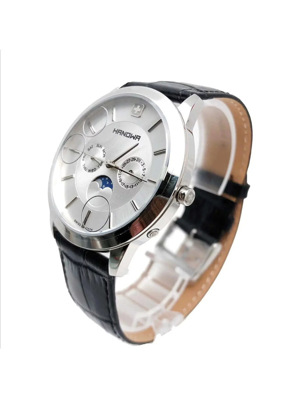 Hanowa Elements Moon Sizetainless Sizeteel Sizeilver Dial Mens Watch 16-4056.04.001