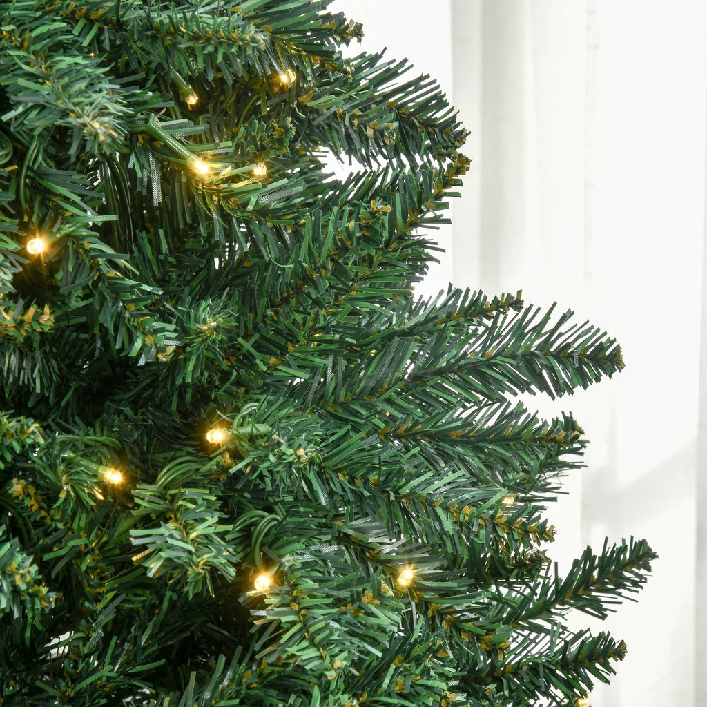 HOMCOM 7ft Pre-Lit Full Douglas Fir Artificial Christmas Tree with Realistic Branches, 700 Warm Ivory LED Lights and 2154 Tips