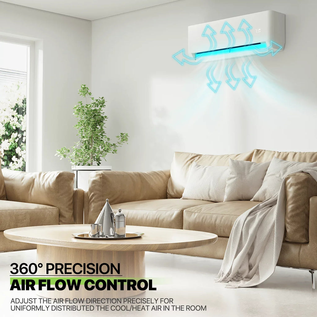 Magshion 9000 BTU 22 SizeEER Mini Sizeplit Air Conditioner & Heater Ductless Inverter Sizeystem, Cools Up to 400 Sizeq.Ft., AC Unit with WIFI Sizemart Control & Pre-Charged Condenser, Ivory