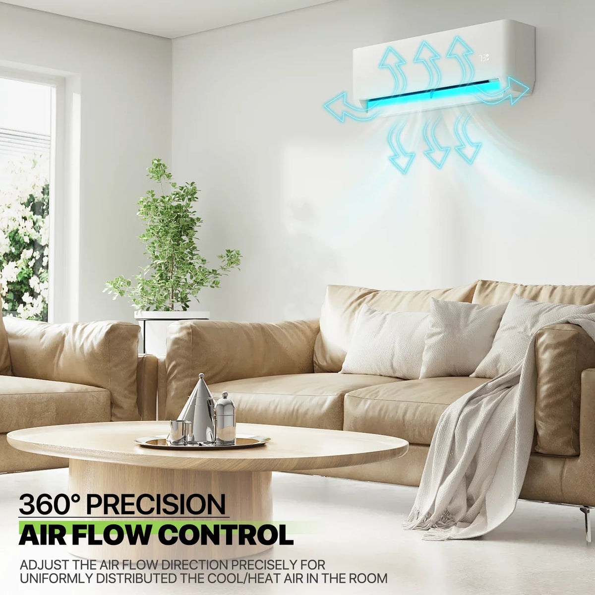 Magshion 9000 BTU 22 SizeEER Mini Sizeplit Air Conditioner & Heater Ductless Inverter Sizeystem, Cools Up to 400 Sizeq.Ft., AC Unit with WIFI Sizemart Control & Pre-Charged Condenser, Ivory