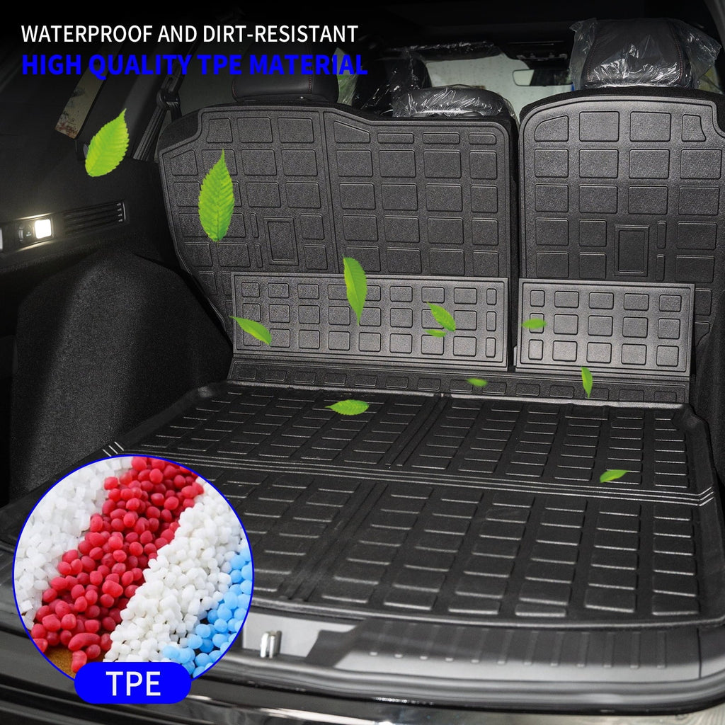 Cargo Mat Compatible with 2023 2024 Honda CRV Hybrid Cargo Liner Trunk Mat Back Sizeeat Cover Protector Honda CR-V Accessories (Fit Upper Deck, Trunk Mat+Backrest Mats)