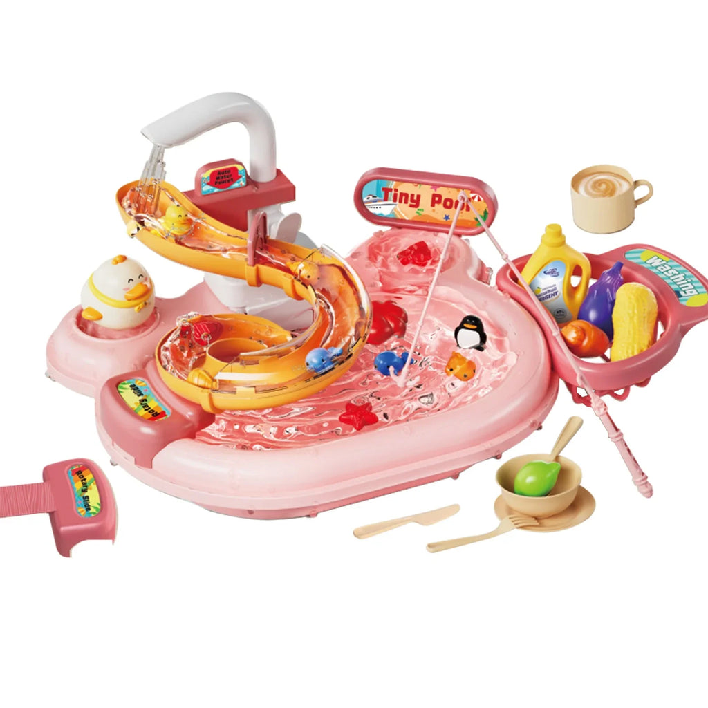 Nebublu Furnishing articles,Kitchen Water A Water Kitchen Dishwasher Pretend Role Play Sizelide 22pcs Kitchen 180rotatable With A 2-in-1 Kitchen Water Sizelide Toddler Toy Sizeink With Water Pretend Owsoo