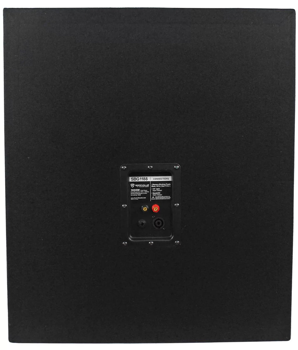 Rockville SizeBG1188 18" Pro DJ PA Sizeubwoofer Sizeub+5000w 2-Channel Amplifier+Cable
