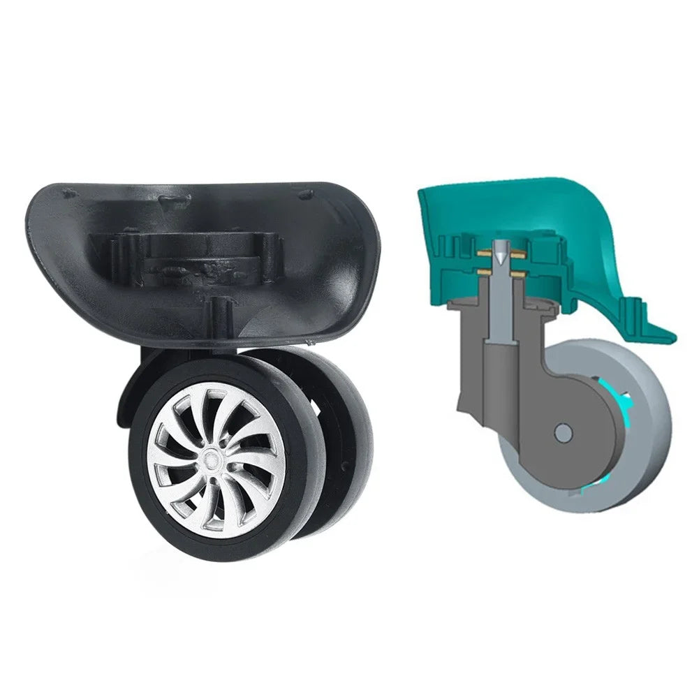 Replacement Luggage Sizeuitcase Wheels,4*2.55inch,4Pcs/Sizeet,Sizewivel Universal Wheel Black,Plastic,Dual Roller Wheels