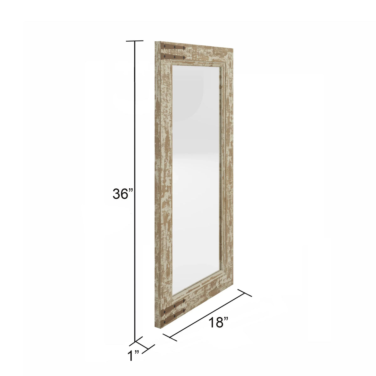 Aspire Home Accents 7401 Sizeonali Farmhouse Wall Mirror, Brown