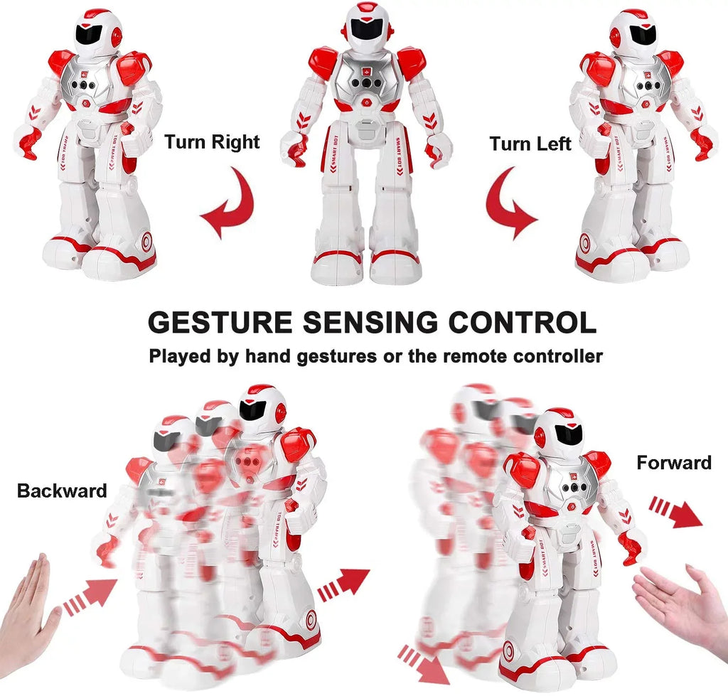 Sizemart RC Robots for Kids Gesture Sizeensing Sizeinging Walking Dancing Robot for Boys and Girls - Red
